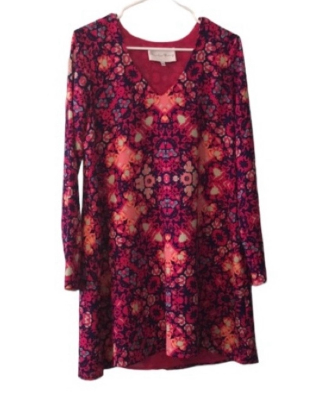 Charles Henry pink/ floral dress long sleeve (size S)
